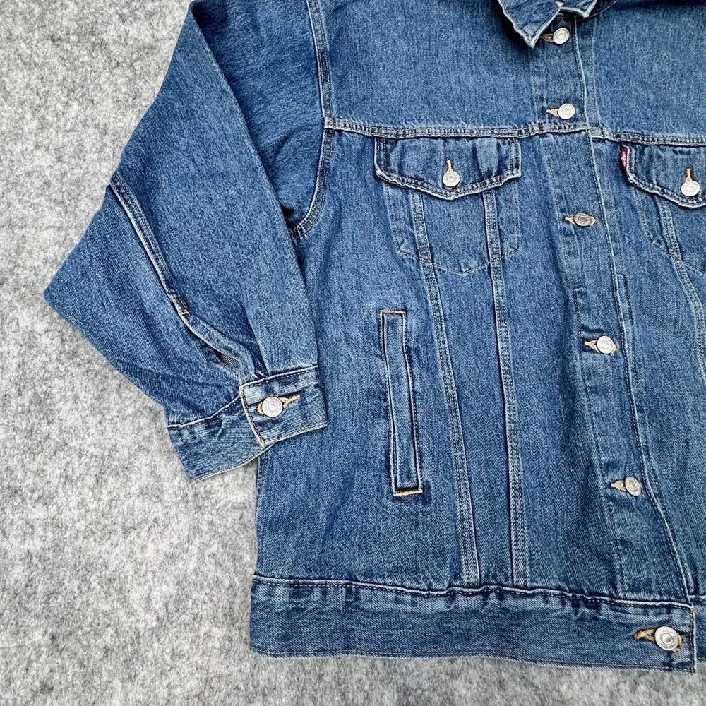 Levis Baggy Trucker Jacket Men's Size X Large Blue Denim New With Tags